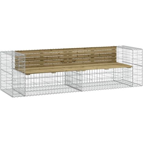 Maison Exclusive - Panca da Giardino Design Gabbione 244x71x65,5cm Pino Impregnato