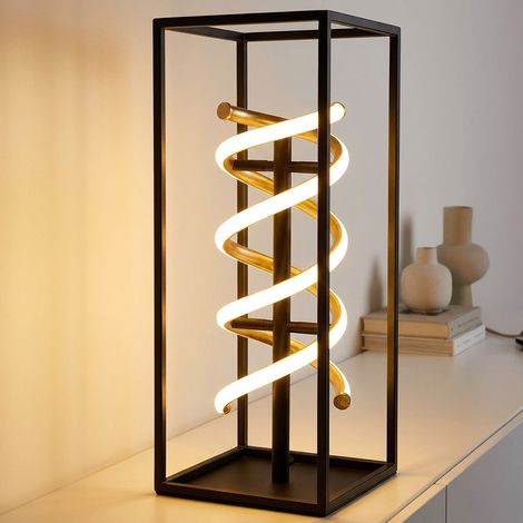 Lampada da tavolo Lampada da soggiorno Dimmerabile in metallo nero H 50 cm (1/5)