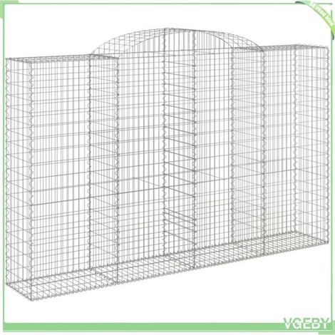 Panier de gabions arqué - FAFEICY - 153519 - 300x50x180/200 cm - Fer galvanisé - Diam. fil 3,5 mm (1/4)