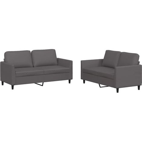 Maison Exclusive - Set di Divani 2 pz con Cuscini Grigio in Similpelle