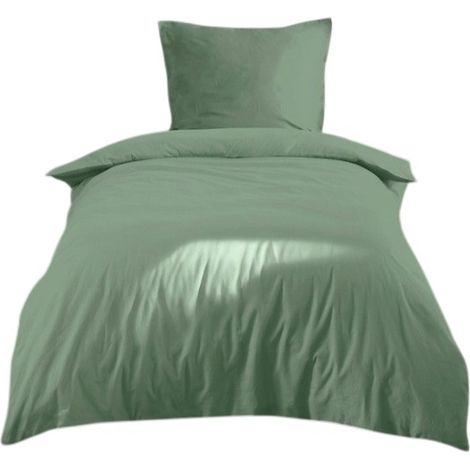 Parure de lit 140 x 200 cm Cocon vert (1/3)
