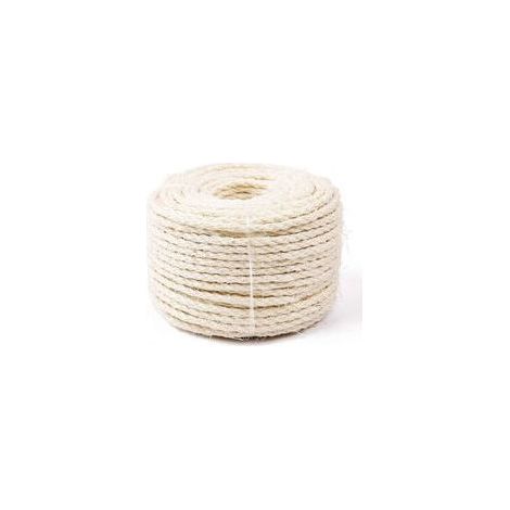 Natürliches Sisalseil 8 mm Ersatzkordel, ideales Zubehör zum Austauschen von Katzenbaumstämmen, inklusive Sisalbälle und Spielzeug (25 m, Weiß) (1/5)