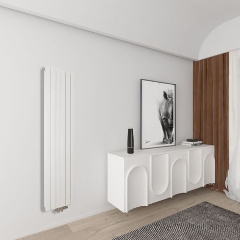 AICA Badheizkörper Mittelanschluss Design Heizkörper Handtuchheizkörper Handtuchwärmer FLACH heizkörper 1600x450mm Weiß Doppelt (1/5)