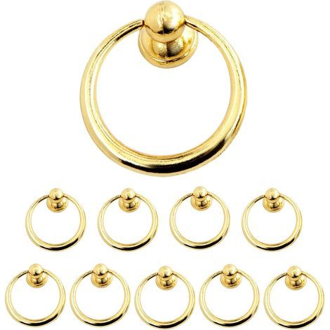 Maniglia per cassetto di mobile da cucina in stile moderno, in lega di zinco, color oro, 10 pezzi (1/5)