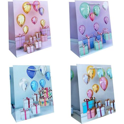Bolsa de regalo de cumpleaños S Globos de mezcla metálica