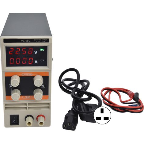 Alimentation DC Réglable 30V 5A avec Affichage Numérique 4 Chiffres, Commutation 305DUK, Prise 250V, pour Banc de Laboratoire (1/5)