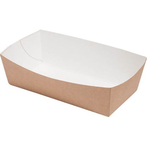 Plateau en papier kraft profond 14 x 7 x 4,5 cm 100 pièces.