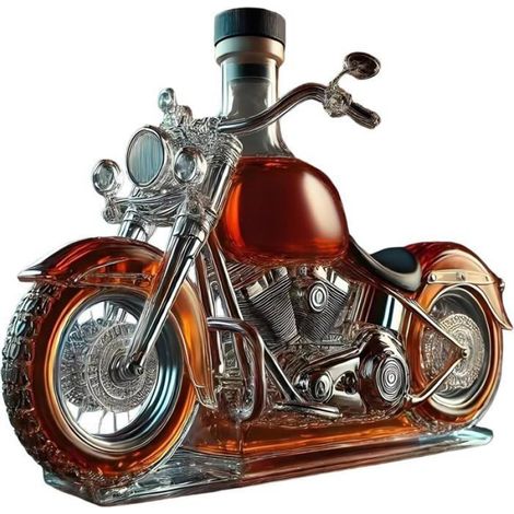 Carafe À Whisky Moto, Bouteille De Whisky Moto En Verre,Carafe À Whiskys Vintage Motos, 2025 Distributeur De Whiskys Motos (1/5)