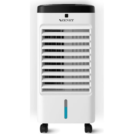 Zenet ZET-483 Climatizador Portátil 4 en 1 sin Manguera – Enfriador de Aire + Humidificador + Purificador + Ventilador – 65W, Depósito de 3 Litros, Mando a Distancia, Muy Silencioso, Ideal para hasta