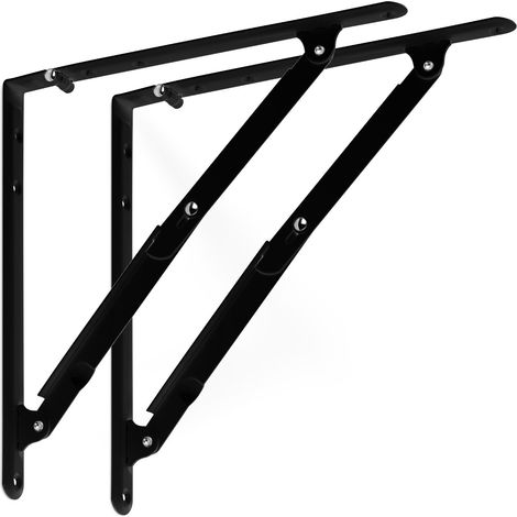 Klappkonsole 305 x 305 mm schwarz mit Arretierung (1/3)