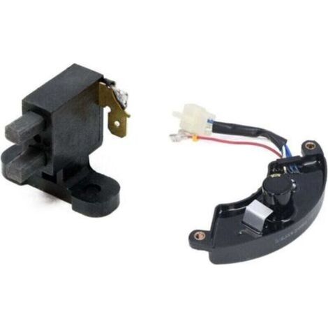 Régulateur de tension AVR universel pour générateur diesel essence 5-6.5KW 1PH 220V style demi-lune,Pièce de rechange pour Générateur de courant Porte-balai avec Balais de charbon pour 3 phases 400 V