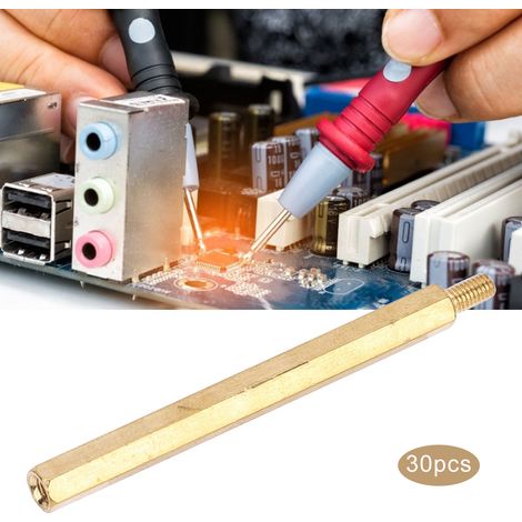 Kit de remplacement d'écrous hexagonaux à tête simple M3 en laiton pour circuit imprimé (M3 x 35, 30 pièces) (1/5)