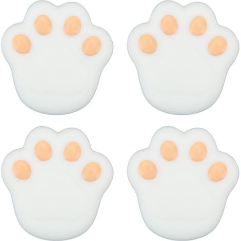 Set mit 12 flexiblen Silikon-Eckenschützern in Form von Katzenpfoten, 3,8 x 3,8 x 1,9 cm, für Möbel, reinweiß. (1/5)