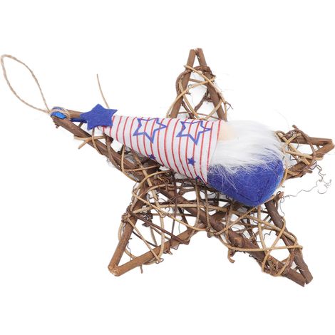 Décoration murale type C : guirlande, ornement de porte, poupée sans visage, pendentif pentagramme en rotin, décoration sans visage (1/5)