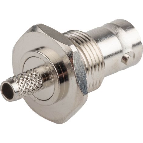 Connecteur coaxial RS PRO Femelle Droit, raccordement A sertir 50O Montage panneau ( Prix pour 1 ) (1/3)