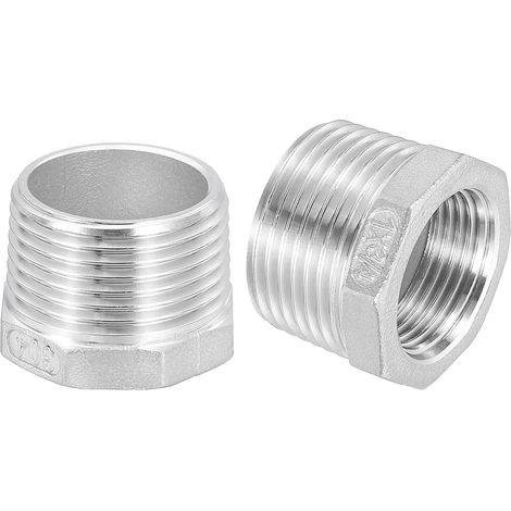 5Pcs 3/4" Mâle à 1/4" Femelle NPT 304 Acier Inoxydable Réducteur Hex Bushing, Adapter Raccord pour systèmes industriels, pétrole/gaz, eau, HVAC et plomberie - 1" Male to Female (1/5)