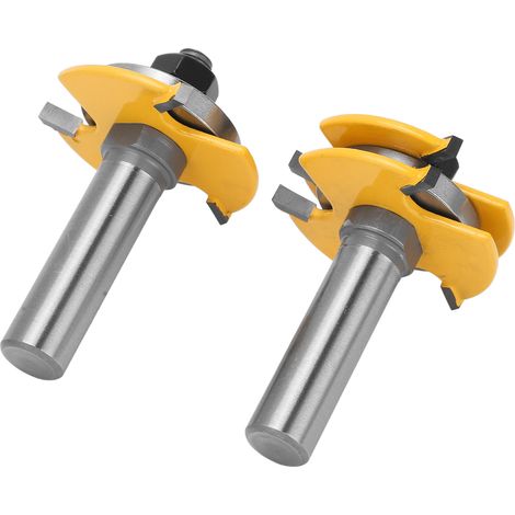 Fraise à tenon et rainure en T, queue de 12,7 mm, 3 dents, outil de défonceuse pour bois, fraisage de rainures, coupe à bois (1/5)