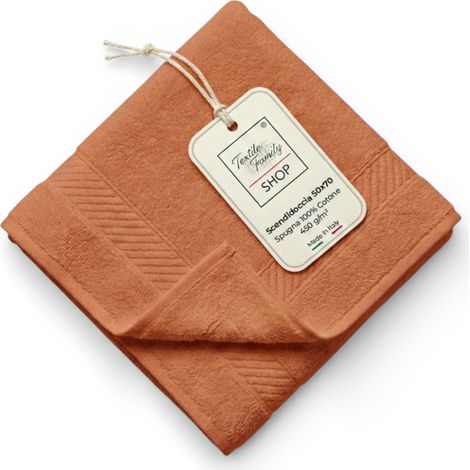 Scendidoccia Bagno Terracotta 50x70 Spugna Cotone 450 g/m² - Tappetino Doccia Made in Italy (1/5)