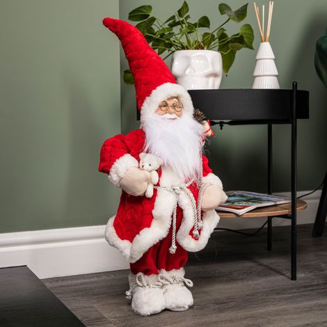 45cm Red Standing Large Papa Noel Santa Claus Indoor Decoration (1/5)