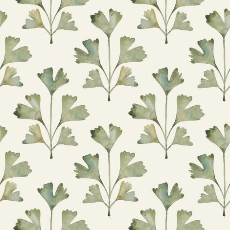 Papier Peint rouleau auto-adhésif - Feuilles de Ginkgo - Amande, Fougère (1/2)