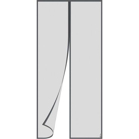 Moustiquaire magnétique pour porte – 36 x 82 pouces (90 x 210 cm) – Installation facile avec velcro – Maille haute qualité anti-insectes et sécurisée pour animaux – Couleur gris (1/5)