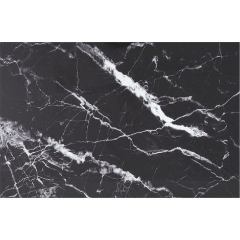 Dessus de table Noir 100x62cm 8mm Verre trempé et design marbre (1/5)