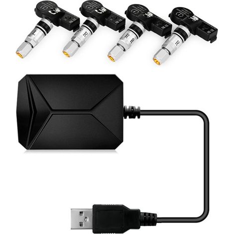 LIFCAUSAL Allarme Sistema TPMS con 4 Sensori Interni per Android Monitoraggio della Pressione dei Pneumatici con Trasmissione Wireless tramite USB (1/5)