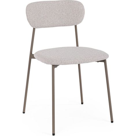 Set 6 Sedie da Pranzo in Fibra Sintetica, Marrone/Grigio (1/5)