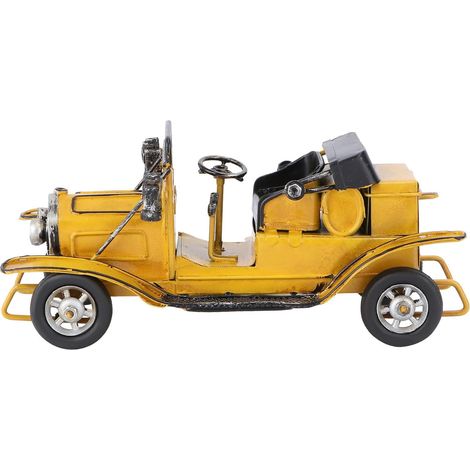 Modèle de Voiture Ancienne en Métal Jaune Vintage Décoration Artisanale en Fer Forgé pour Maison Bar et Collectionneur Objet Décoratif Rétro pour Intérieur Présent Original (1/5)