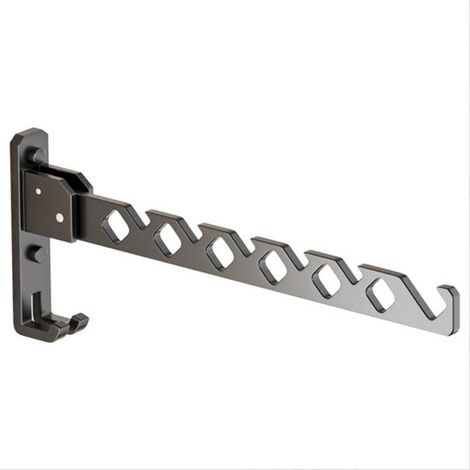 Appendiabiti - 34 cm x 13 cm - Portata massima 15 kg - Robusto e durevole - Funzione pieghevole salvaspazio / Asta appendiabiti / Gancio da parete / Gancio pieghevole / Sistema di sospensione
