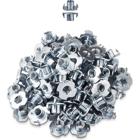 (200 pièces) Vis en acier pour meubles de menuiserie, vis en T, vis à tête plate M4 × 8 mm (1/5)