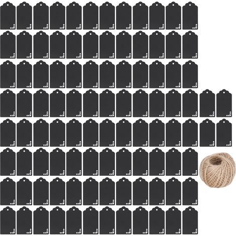 Étiquettes Cadeau DIY Papier Kraft 100 Pièces avec Corde Jute 30m pour Mariage Noël Action de Grâces - Double Face (1/5)