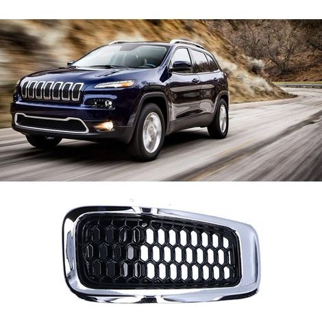 Insertos/protectores de parrilla delantera de 7 piezas para Jeep Cherokee 2014-2018 con marco cromado (1/5)
