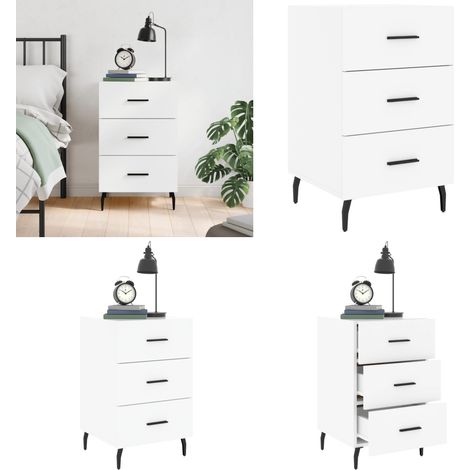 Table de chevet blanc 40x40x66 cm bois d'ingénierie - armoire de chevet - armoires de chevet - Home & Living (1/5)