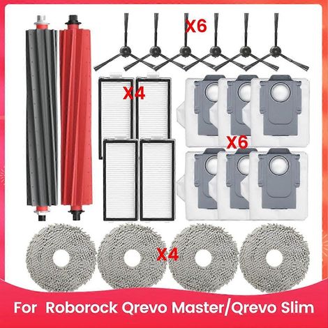 Kit de remplacement de filtre HEPA pour brosse latérale principale compatible avec les aspirateurs robots Qrevo Master/Qrevo Slim (1/5)