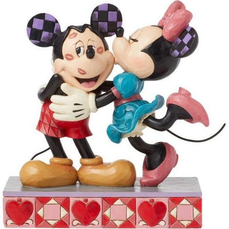 Disney Traditions Statuetta Topolino e Minnie Abbraccio D'Amore Resina Pietra Jim Shore