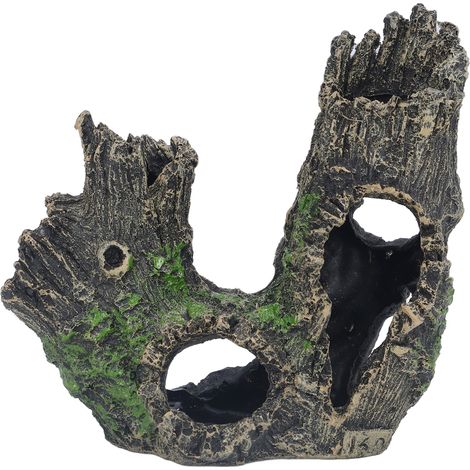 Aquarium, trou de souche d'arbre, crevettes exquises, maison creuse, trou d'arbre, objets en résine, décorations (1/5)