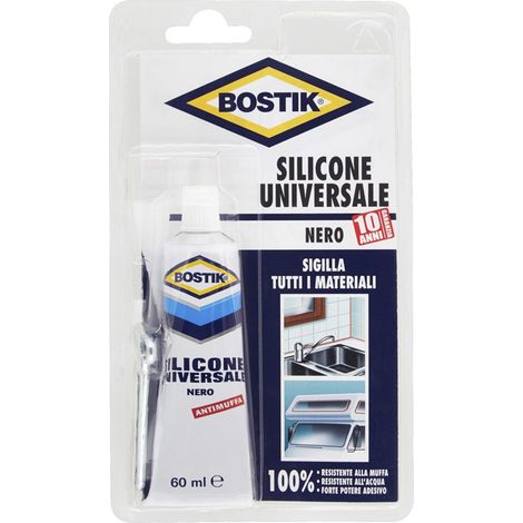 Bostik Silicone Nero Sigillante Universale Tutti i Materiali - 60ml