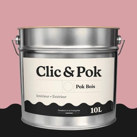 Peinture Bois Extérieur – POK BOIS - 10L - RAL 3015 - Rose clair- Résistante aux intempéries - Ne s'écaille pas