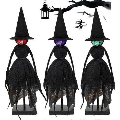 Halloween-Dekorationen für drinnen, gruselige Hexenfiguren für Kamin, Regal und Tisch – Sammlerfiguren (1/5)