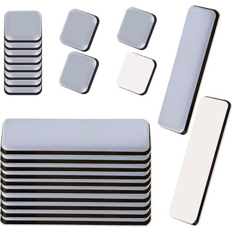 24PCS Patin Glissant PTFE adhésif Patins en téflon pour Meubles de Protection de Sol Gris(19x70mm 20x20mm) (1/5)