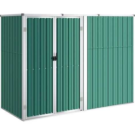 Vidaxl – Abri de jardin métal 225x89x161 cm – Acier galvanisé – Conception inclinée pour écoulement de l'eau – Rangement outils jardin
