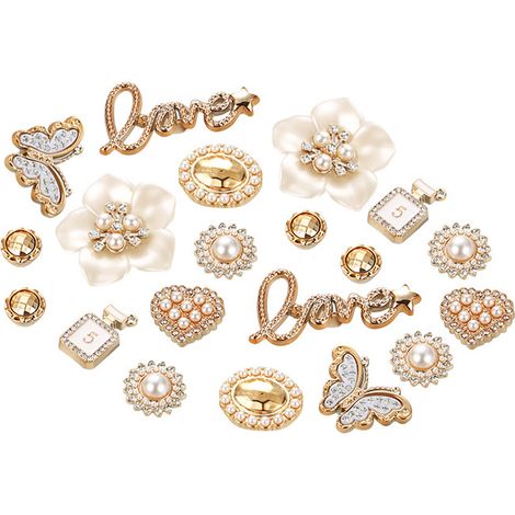 Lot de 20 breloques pour chaussures, breloques papillon en strass, décoration tendance et brillante pour chaussures d'adolescentes, femmes et filles, cadeau d'anniversaire ou de Noël. (1/5)