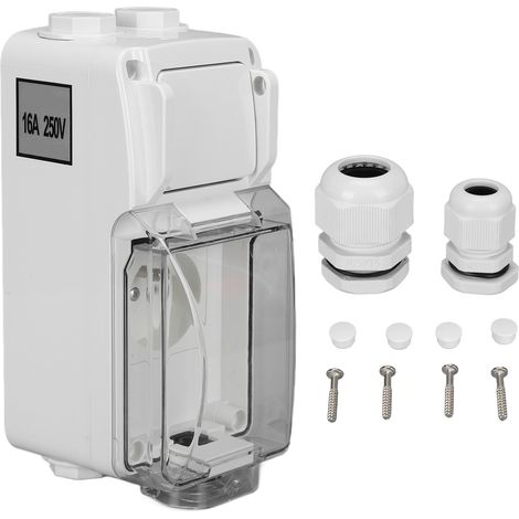 IP66 Prise étanche extérieure ABS avec interrupteur va-et-vient combiné 250V 16A Norme française (1/5)