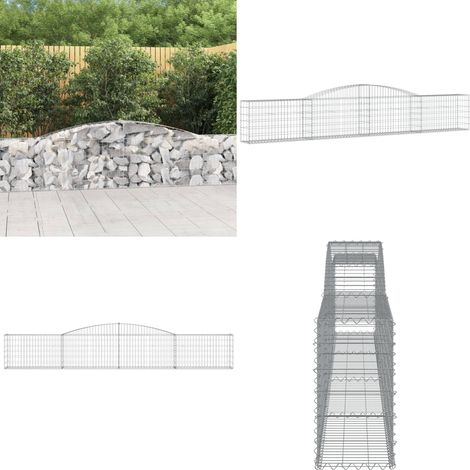 Panier de gabions arqué 400x30x60/80 cm Fer galvanisé - Paniers De Gabions - Mur De Gabions - Clôture Végétale - Décoration Jardin - Séparation Jardin - Home & Living (1/5)