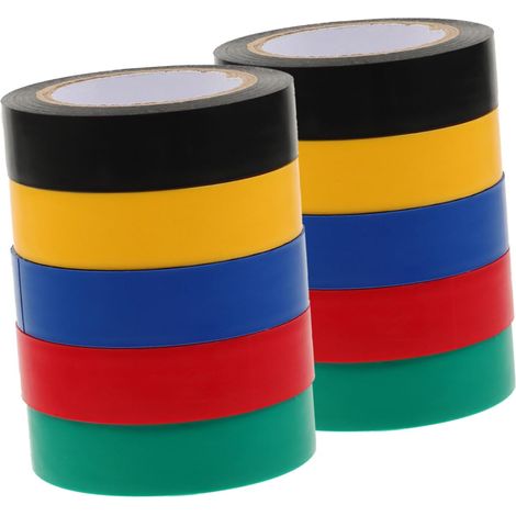 10 rouleaux de ruban isolant coloré pour câbles électriques, une (1/5)
