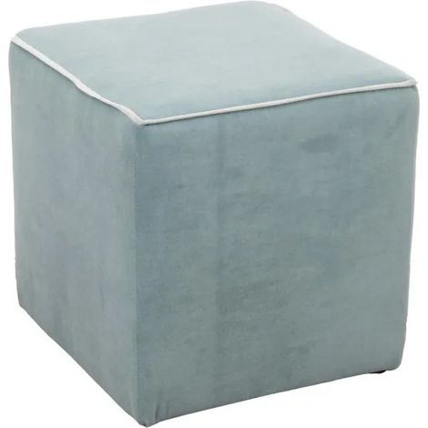 Pouf Zeno velluto menta - bordo ottanio