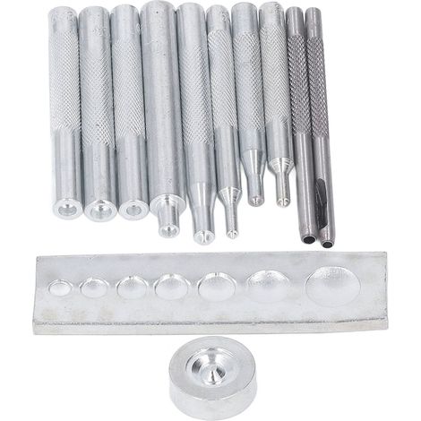 12 Pièces Kit de Poinçons pour Travail du Cuir, Matériel Haute Dureté Anti-Rouille, Base Universelle pour Bricolage et Artisanat à Domicile (1/5)