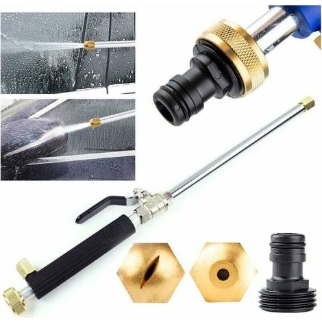 use Eau Haute Pression Lance Eau pour Pistolet avec 2 Buses de Nettoyage Buses de pulvrisation Raccord de Tuyau d\\'arrosage 46 cm Douche de Jardin Hydro Jet Power le noir (1/5)