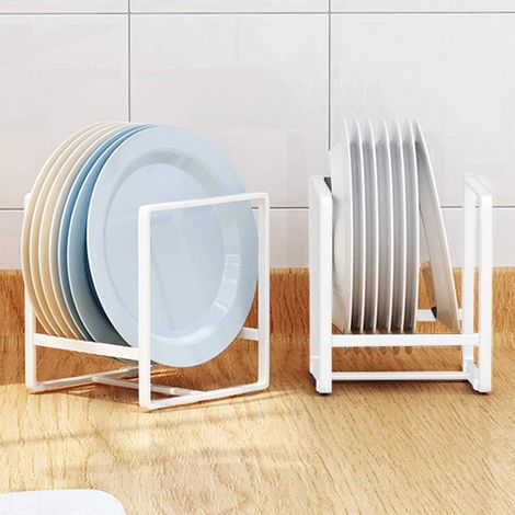 2pcs Vertical Dish Organizer Cabinets Plate Organizer for Cabinet, Metal Dish Storage Dying Display Countertop and Cupboard, space saver plate dispenser plates and pots,12x14cm